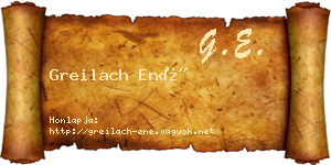 Greilach Ené névjegykártya